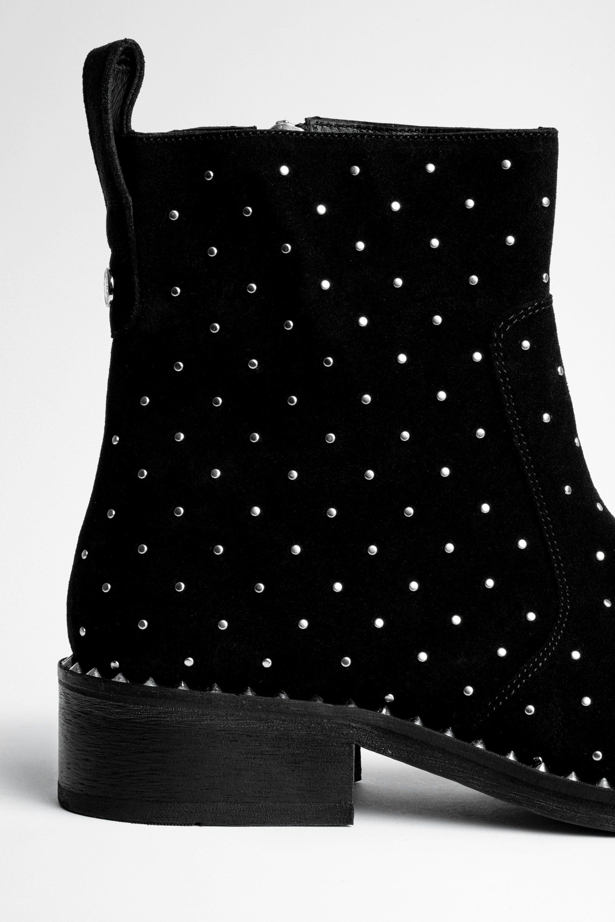 Botines Empress Studs Suede - Botines negros de ante con tachuelas de mujer